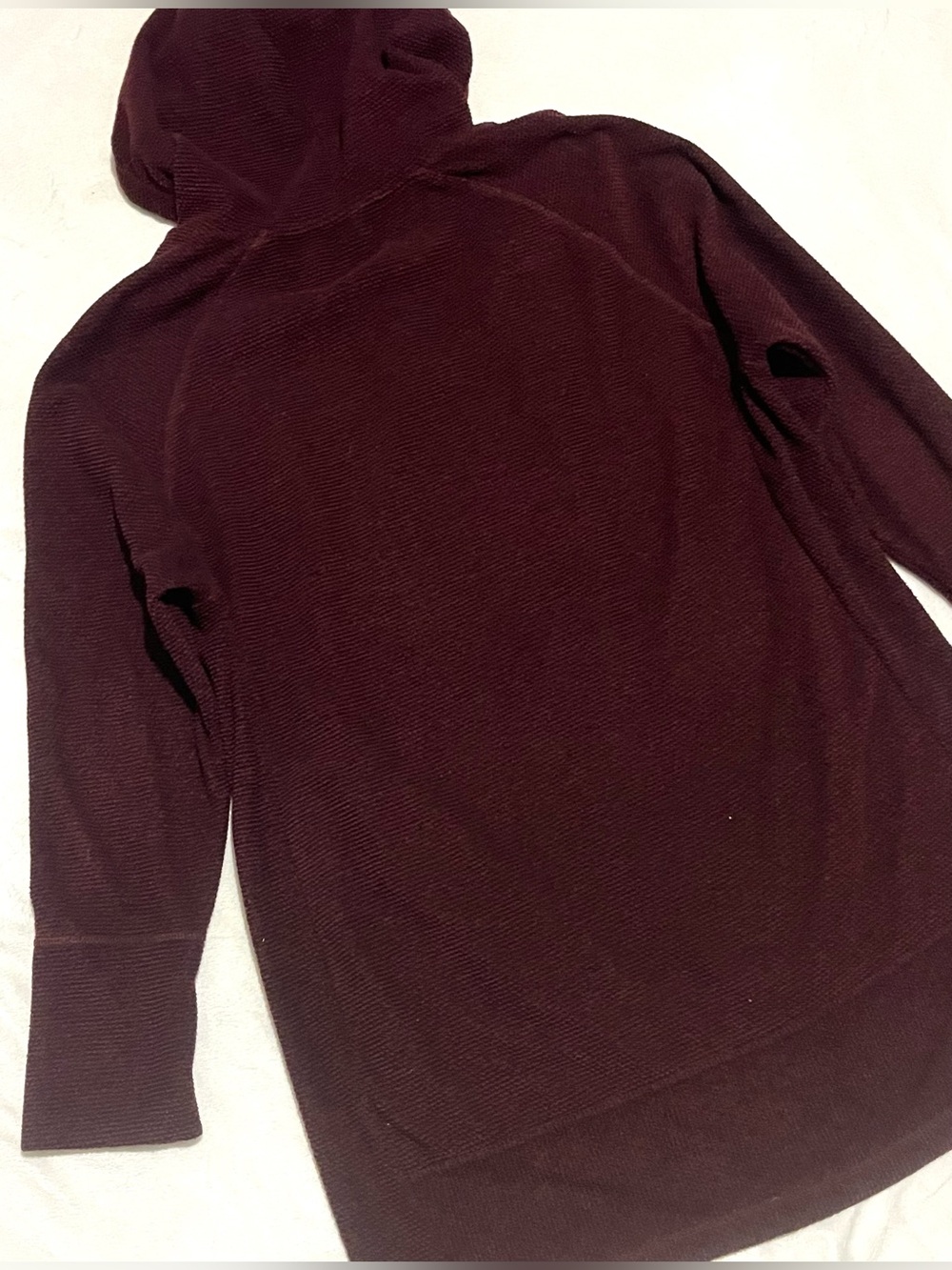 44 Degree North Women’s Hooded Button Pullover Long Sleeve Sweatshirt - Burgundy - Picture 13 of 16